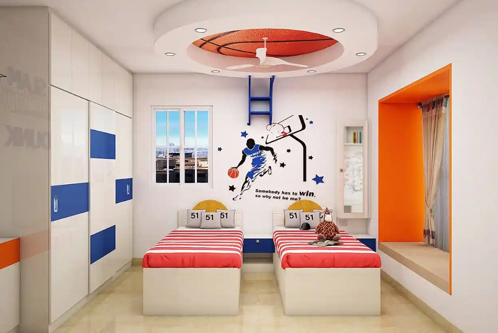 Beautify the kids' room with modern ceiling design